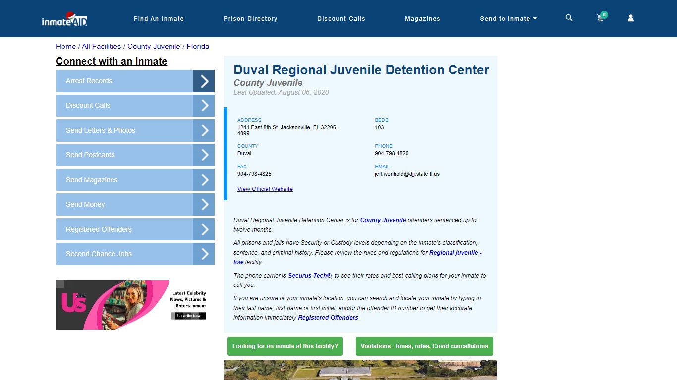 Duval Regional Juvenile Detention Center - Jacksonville, FL - InmateAid