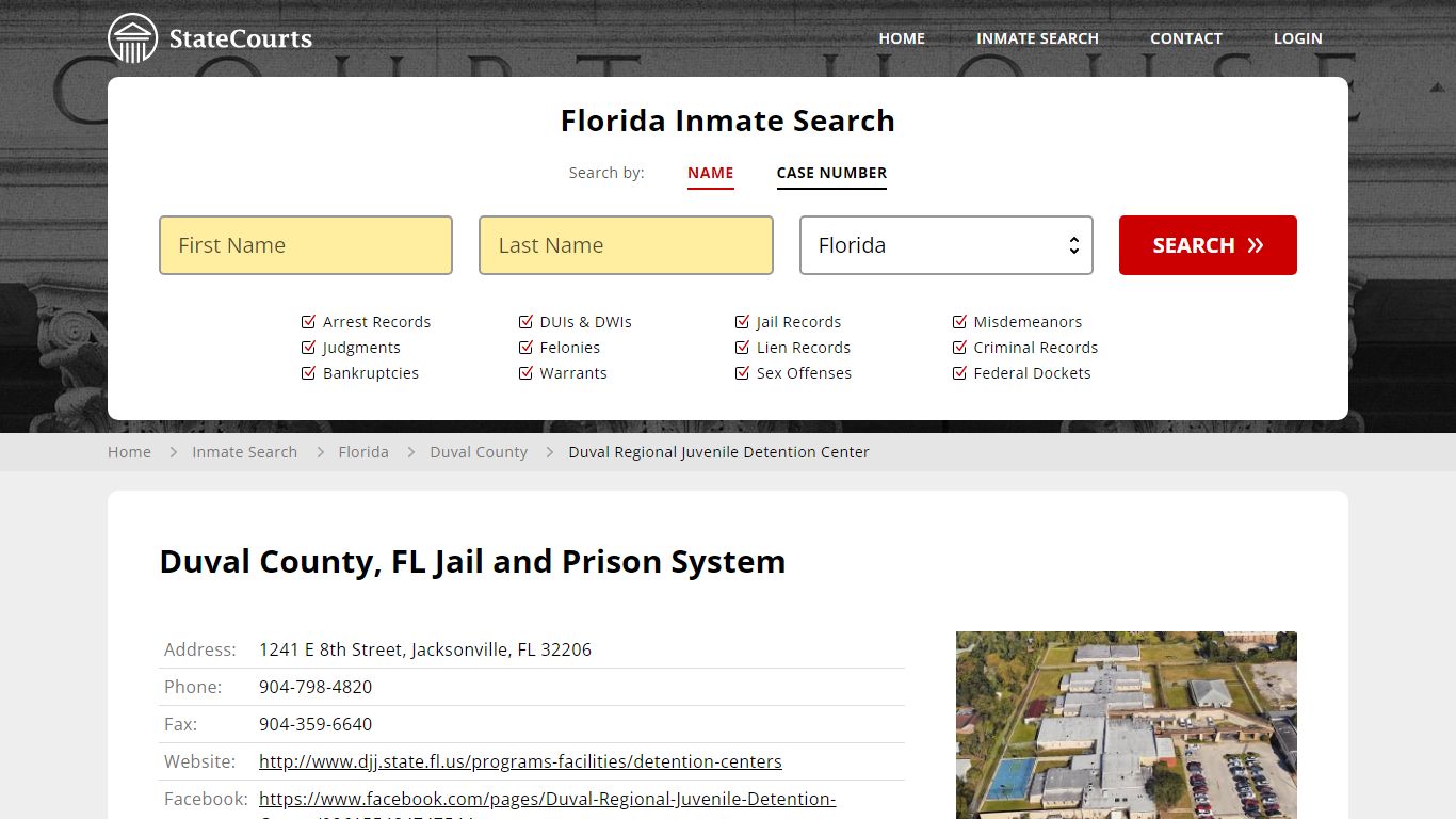 Duval Regional Juvenile Detention Center Inmate Records Search, Florida ...