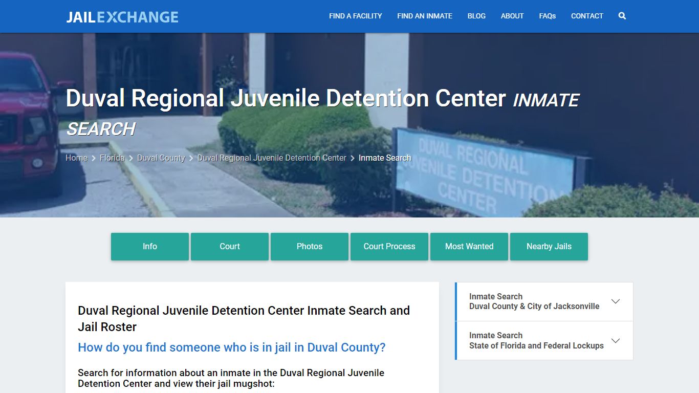 Duval Regional Juvenile Detention Center Inmate Search - Jail Exchange